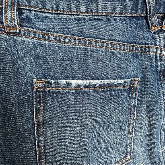 Volcom Womens Stoned Denim Mini Skirt Button Fly Blue Distressed Dark Wash Med - Picture 4 of 10